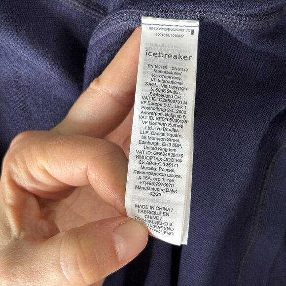Icebreaker Merino Sweater Mens XL Blue 200 1/4 Zip Pullover Base Layer Techwear - Picture 9 of 16